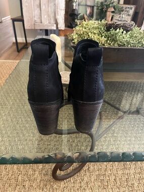 Dolce Vita Black Suede Ankle Boots with Block Heel